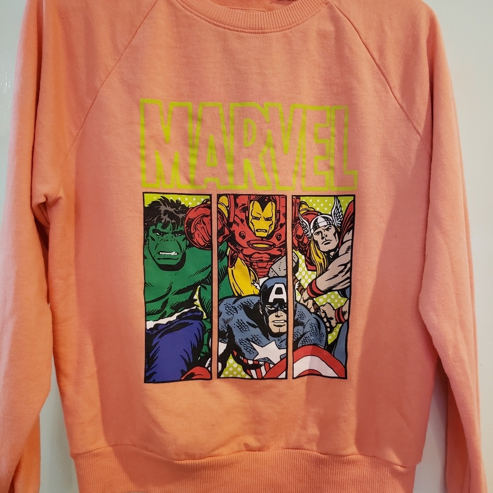 Marvel comics lightweight sweatshirt peachy color